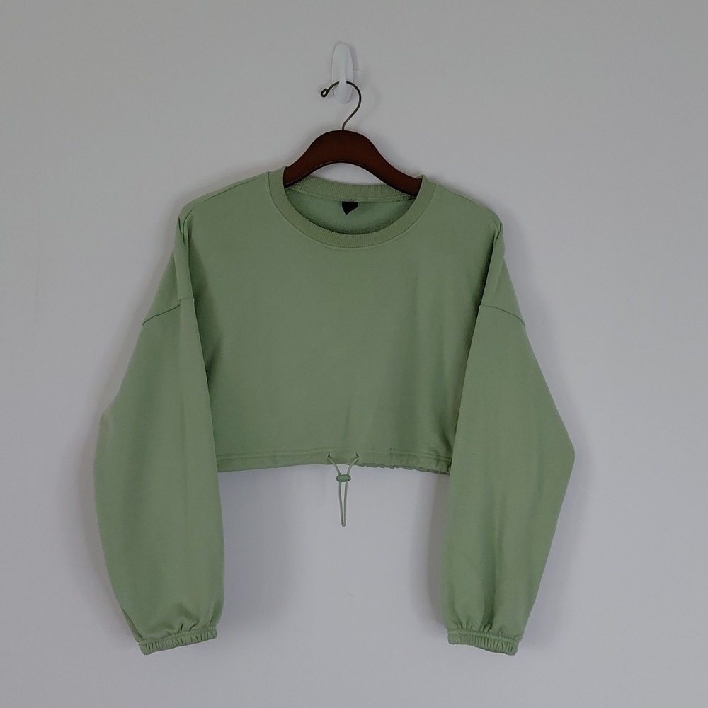 Green Cropped Sweatshirt